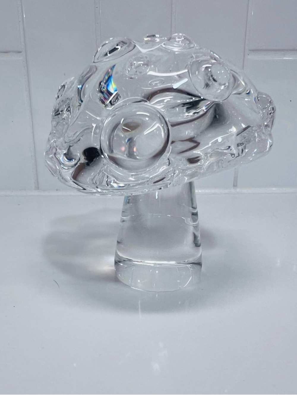 Vintage Steuben Crystal Glass Mushroom Paperweight